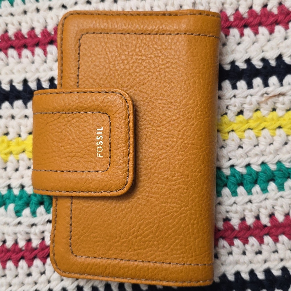Fossil Madison Multi Wallet New Honey Gold Leather